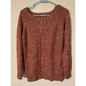 Laura Scott sweater crew neck holiday size small cotton blend textured